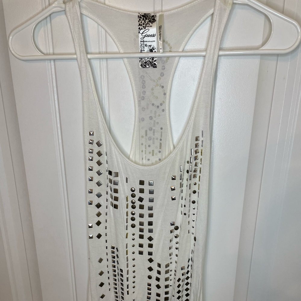 Guess white tank